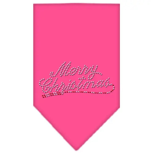 Merry Christmas Rhinestone Bandana Bright Pink Large Default Title
