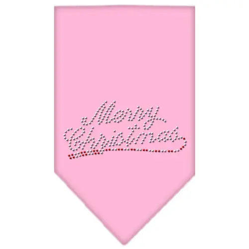 Merry Christmas Rhinestone Bandana Light Pink Large Default Title