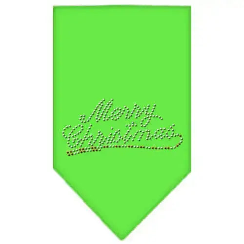 Merry-Christmas-Rhinestone-Bandana-Lime-Green-Large-GreatEagleInc-319047844