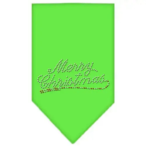 Merry-Christmas-Rhinestone-Bandana-Lime-Green-Small-GreatEagleInc-319046845
