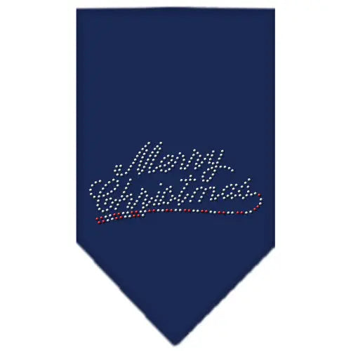Merry Christmas Rhinestone Bandana Navy Blue Small Default Title
