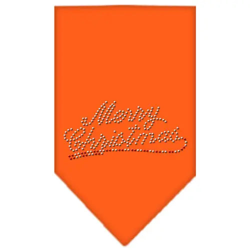 Merry Christmas Rhinestone Bandana Orange Large Default Title
