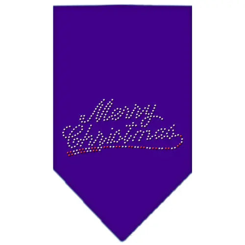 Merry Christmas Rhinestone Bandana Purple Small Default Title