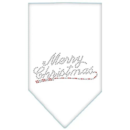 Merry Christmas Rhinestone Bandana White Small Default Title