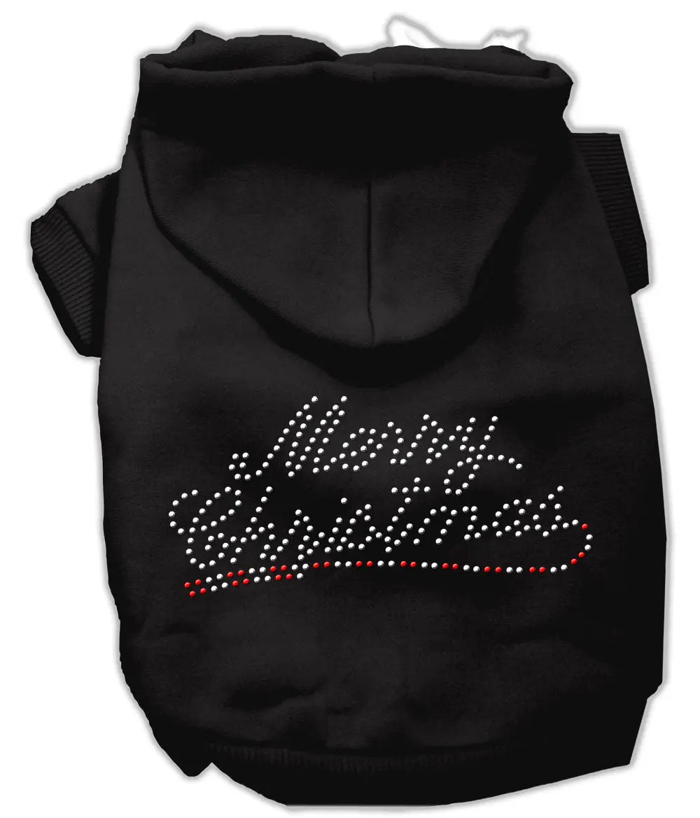 Merry Christmas Rhinestone Hoodies Black Xl Default Title