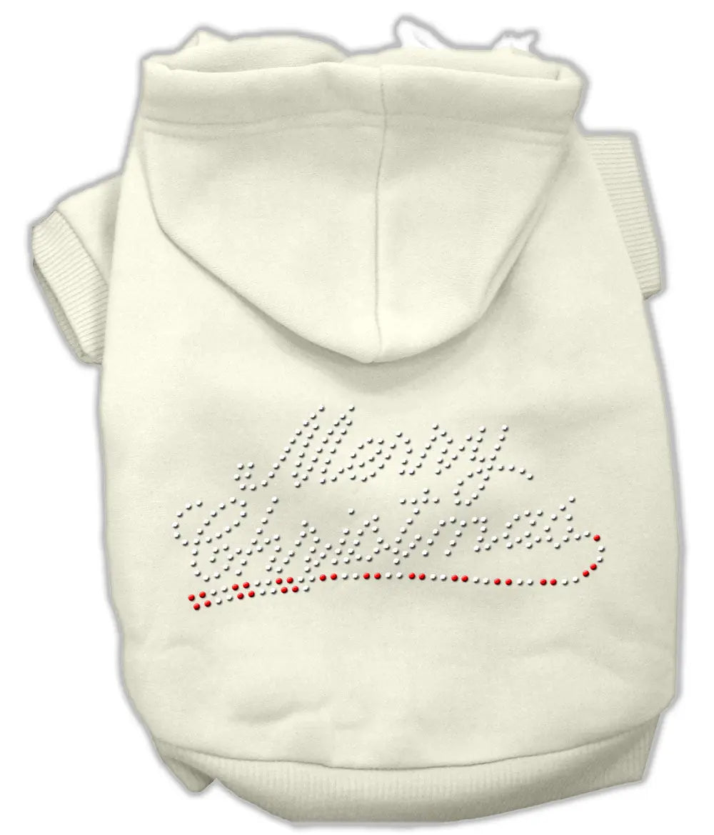 Merry Christmas Rhinestone Hoodies Cream L Default Title