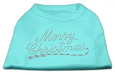Merry-Christmas-Rhinestone-Shirt-Aqua-L-GreatEagleInc-319940758
