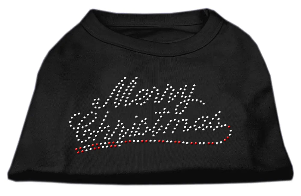 Merry Christmas Rhinestone Shirt Black Xxl Default Title