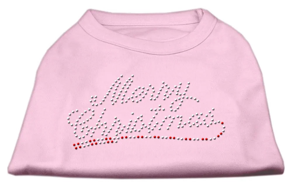 Merry Christmas Rhinestone Shirt Light Pink L Default Title