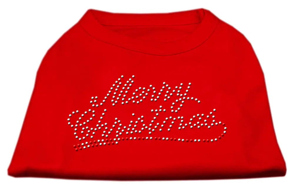 Merry Christmas Rhinestone Shirt Red S Default Title