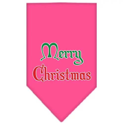 Merry Christmas Screen Print Bandana Bright Pink Large Default Title
