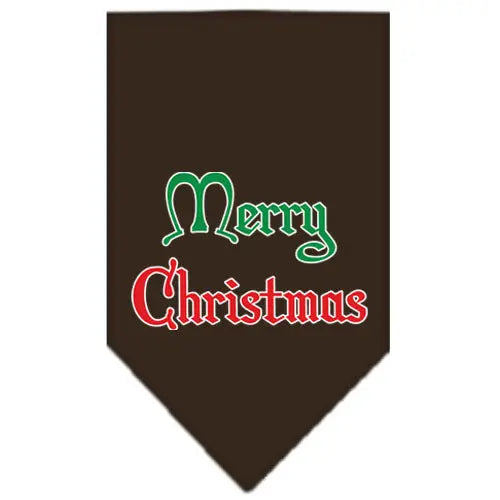Merry Christmas Screen Print Bandana Cocoa Large Default Title