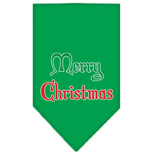 Merry Christmas Screen Print Bandana Emerald Green Small Default Title