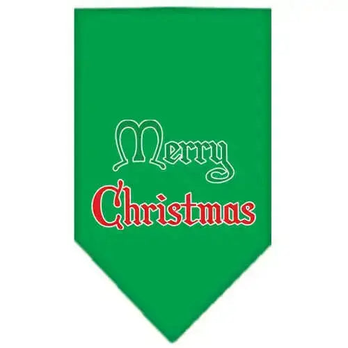 Merry-Christmas-Screen-Print-Bandana-Emerald-Green-Small-GreatEagleInc-319827546