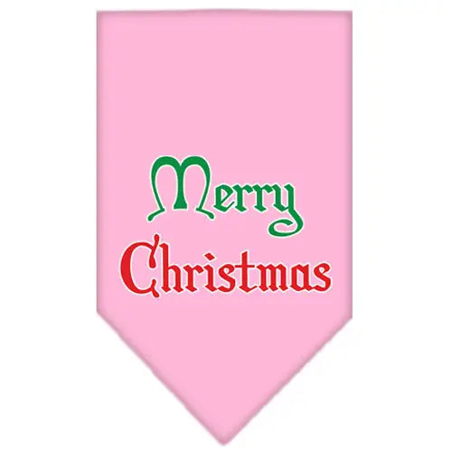 Merry Christmas Screen Print Bandana Light Pink Small Default Title
