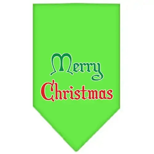 Merry-Christmas-Screen-Print-Bandana-Lime-Green-Small-GreatEagleInc-319827378