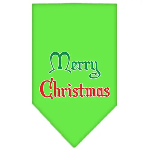 Merry Christmas Screen Print Bandana Lime Green Small Default Title