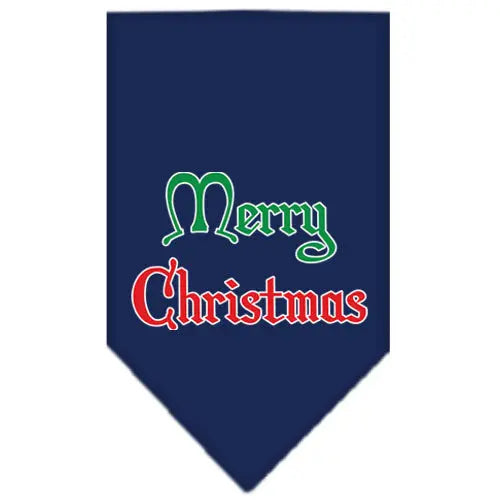 Merry Christmas Screen Print Bandana Navy Blue Large Default Title