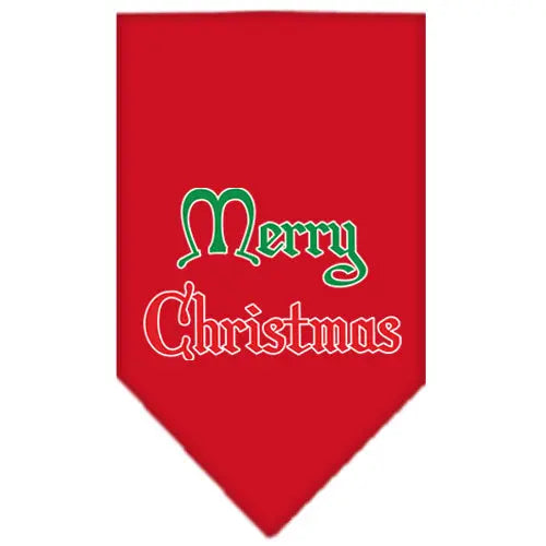 Merry Christmas Screen Print Bandana Red Large Default Title