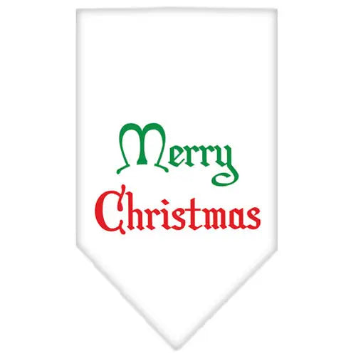 Merry Christmas Screen Print Bandana White Small Default Title