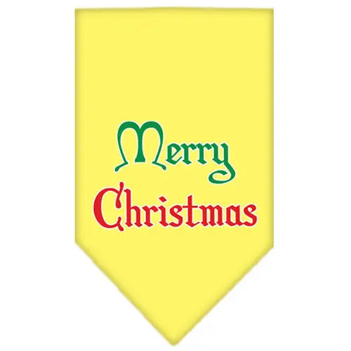 Merry Christmas Screen Print Bandana Yellow Small Default Title