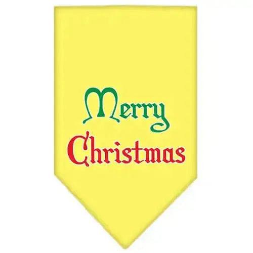Merry-Christmas-Screen-Print-Bandana-Yellow-Small-GreatEagleInc-319826531