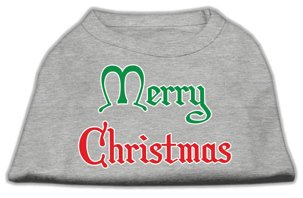 Merry Christmas Screen Print Shirt Grey Xxxl Default Title