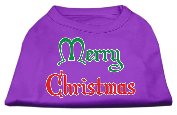 Merry Christmas Screen Print Shirt Purple Med Default Title