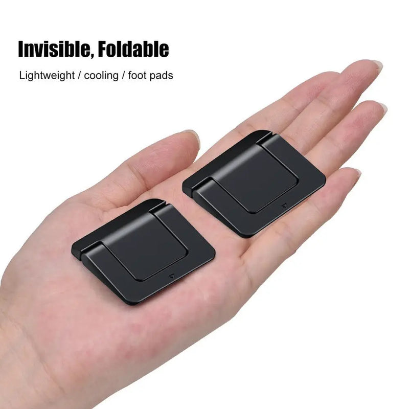 Mini Portable Invisible Laptop Holder Adjustable Cooling Stand Foldable Multifunctional Holder 1Pair for Laptop Notebook (Black) - GreatEagleInc