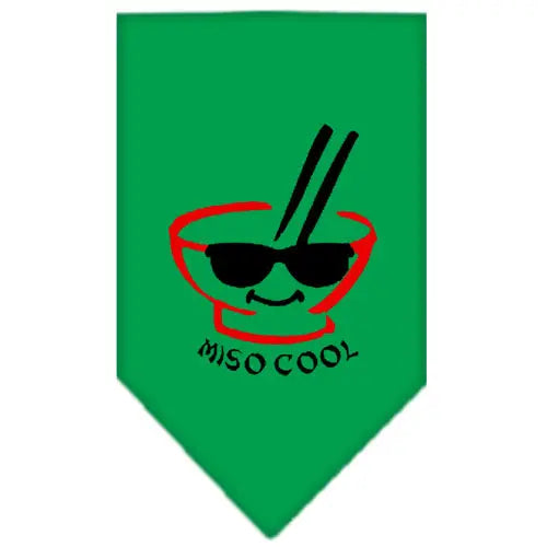 Miso Cool Screen Print Bandana Emerald Green Large Default Title