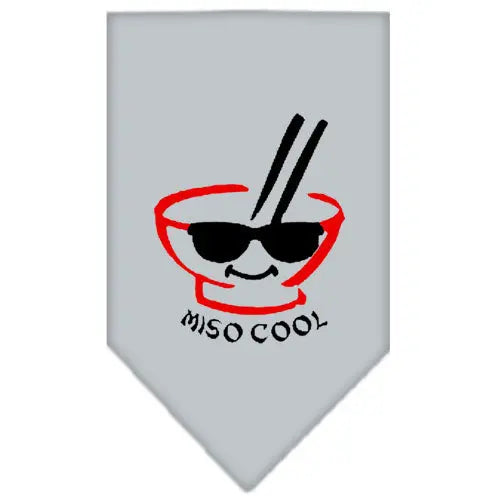 Miso Cool Screen Print Bandana Grey Large Default Title