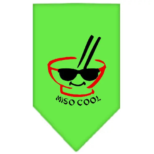 Miso Cool Screen Print Bandana Lime Green Large Default Title