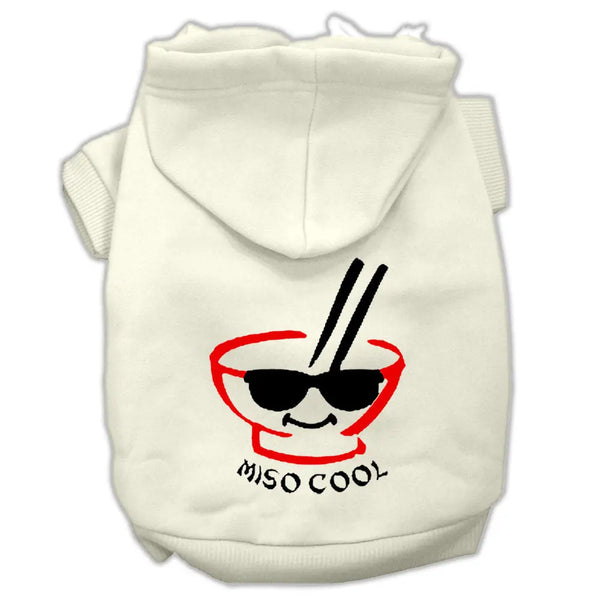 Miso Cool Screen Print Pet Hoodies Cream Size Sm Default Title