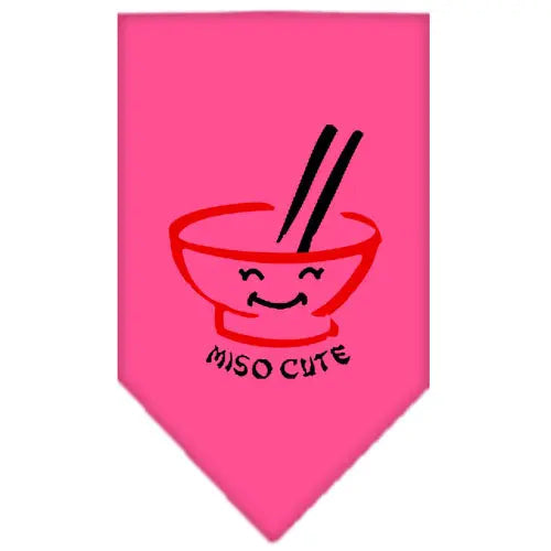 Miso Cute Screen Print Bandana Bright Pink Small Default Title