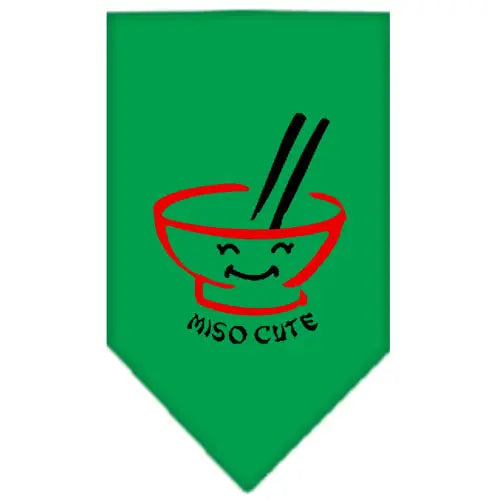Miso Cute Screen Print Bandana Emerald Green Small Default Title