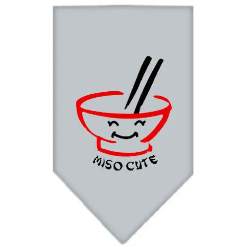 Miso Cute Screen Print Bandana Grey Small Default Title