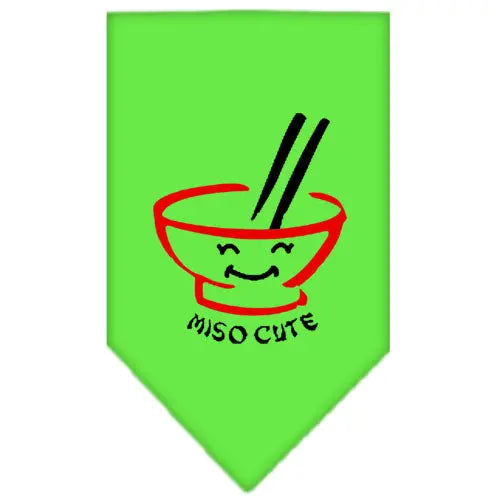Miso Cute Screen Print Bandana Lime Green Small Default Title