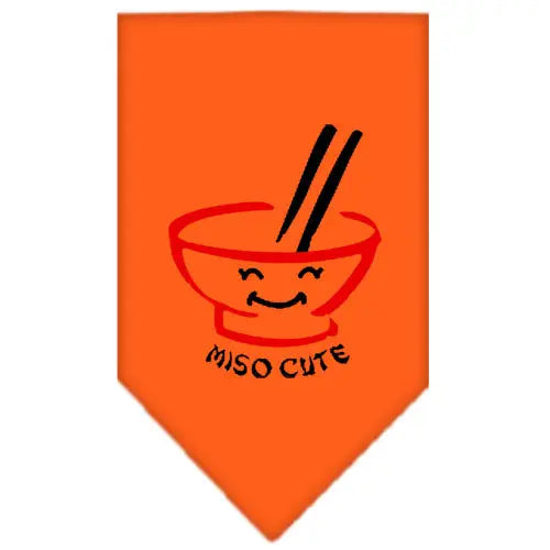 Miso Cute Screen Print Bandana Orange Small Default Title