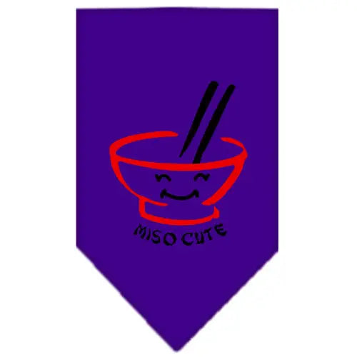 Miso Cute Screen Print Bandana Purple Large Default Title
