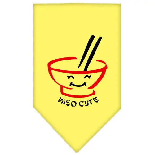 Miso Cute Screen Print Bandana Yellow Large Default Title