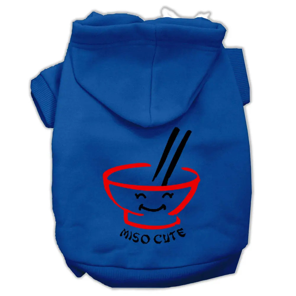 Miso Cute Screen Print Pet Hoodies Blue Size Xxl Default Title