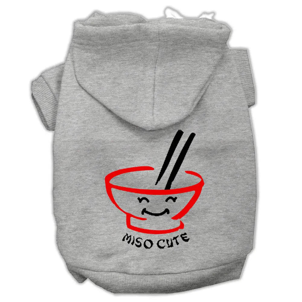 Miso Cute Screen Print Pet Hoodies Grey Size Xxxl Default Title