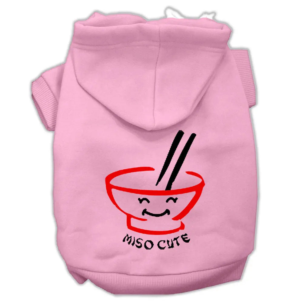 Miso Cute Screen Print Pet Hoodies Pink Size Xxl Default Title