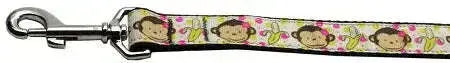 Monkeys-And-Bananas-Nylon-Ribbon-Collars-1-Wide-6ft-Leash-GreatEagleInc-318840875