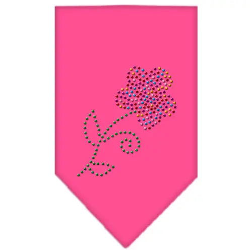 Multi Flower Rhinestone Bandana Bright Pink Large Default Title