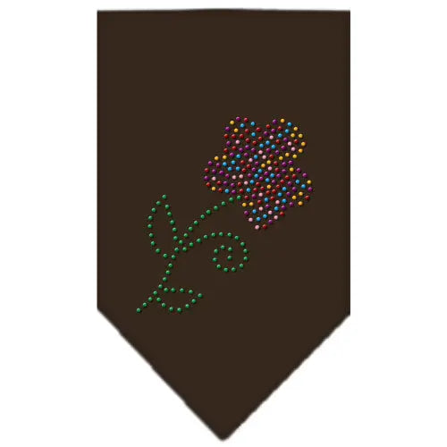 Multi Flower Rhinestone Bandana Cocoa Large Default Title