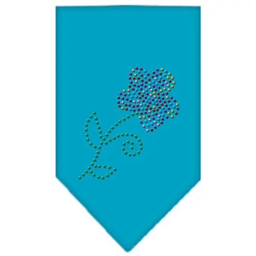 Multi Flower Rhinestone Bandana Turquoise Large Default Title