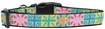 Multi-color Uk Flag Nylon Dog Collar Xs Default Title
