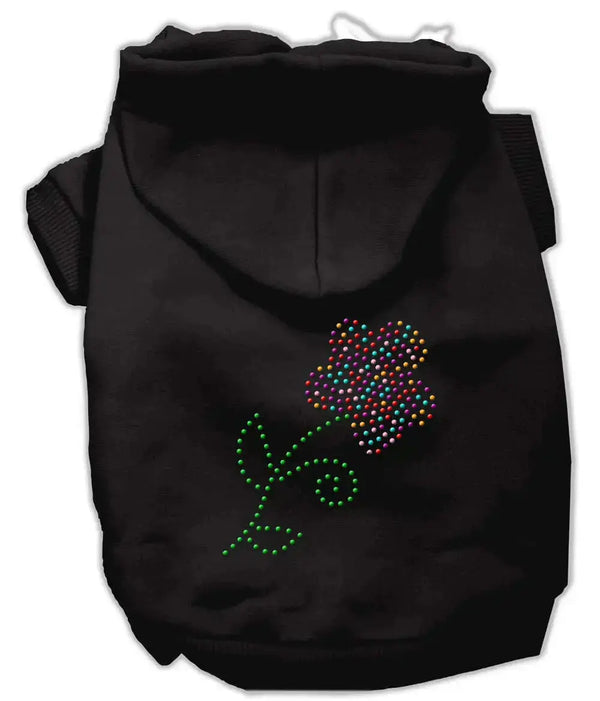 Multi-colored-Flower-Rhinestone-Hoodie-Black-Xxl-GreatEagleInc-333675669