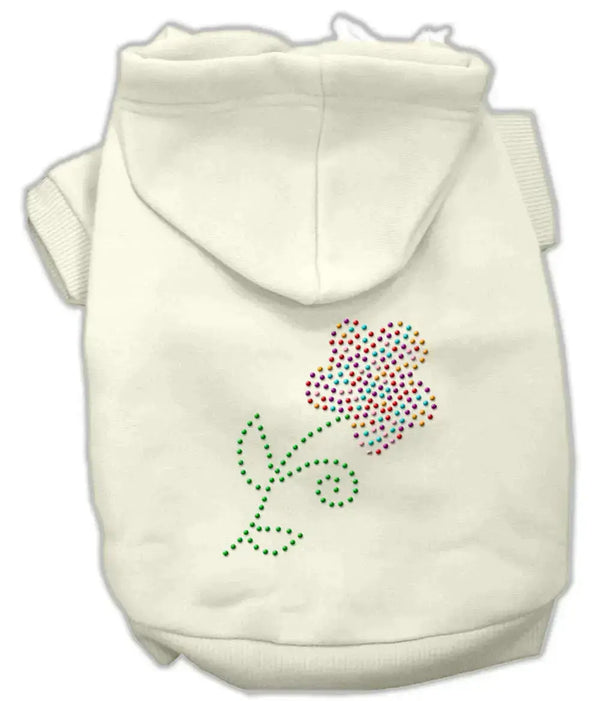 Multi-colored-Flower-Rhinestone-Hoodie-Cream-Xxl-GreatEagleInc-333675554